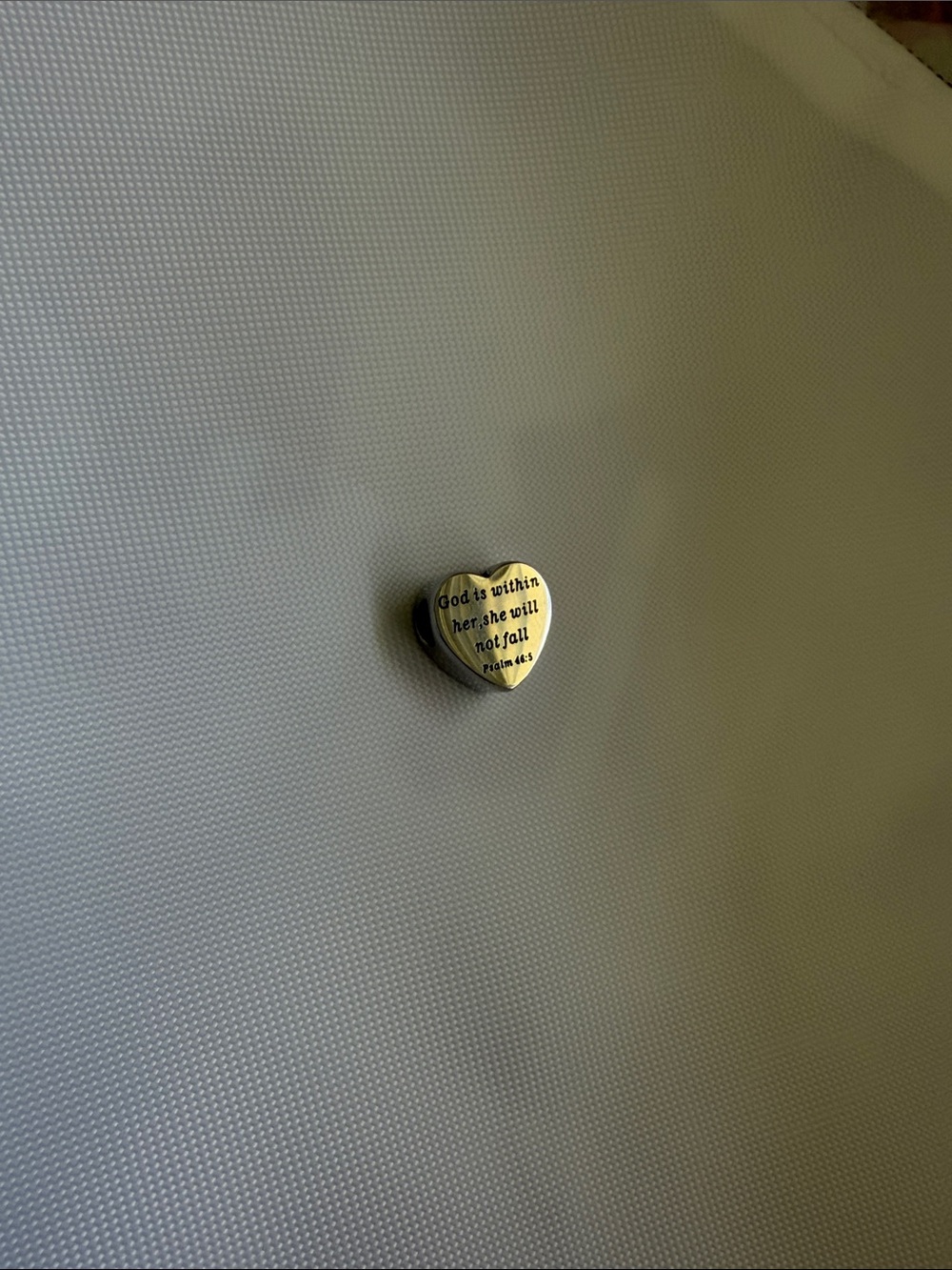 Heart Charm Pendant with Psalm 46:5 Silver - Picture 2 of 3
